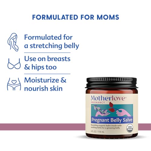 Motherlove Pregnant Belly Salve (4 oz) Moisturizing Organic Balm to Use on Growing Belly