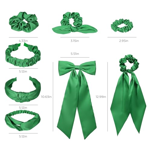 Silky Satin Hair Accessories Set - No Damage Scrunchies & Bows for Women
