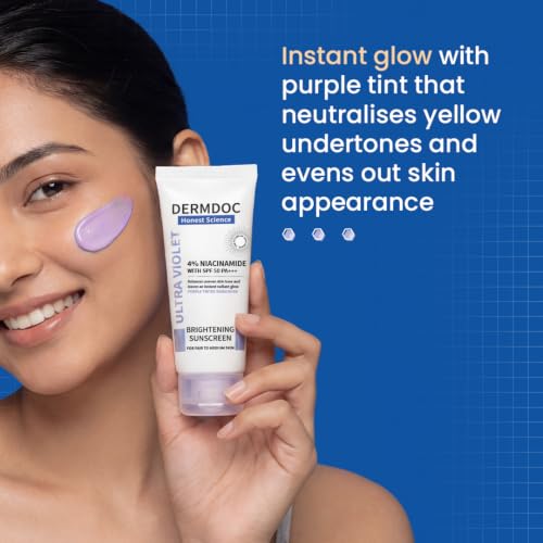 DermDoc 4% Niacinamide SPF50 Face Sunscreen with No White Cast, 2.12 oz