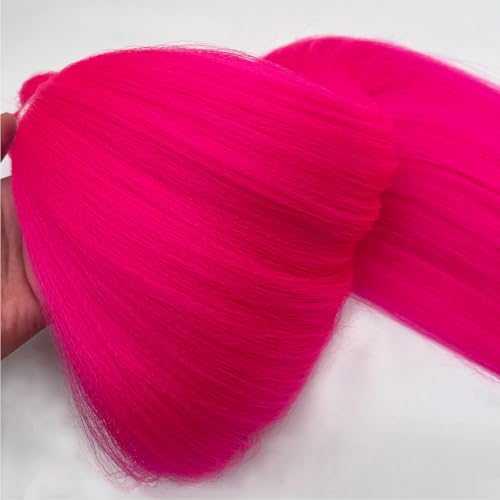 Pre-Stretched Hot Pink Braiding Hair Extensions - 26 Inch Yaki Texture
