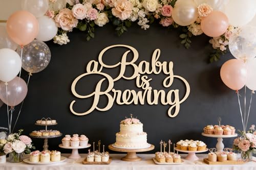 A Baby is Brewing Wooden Sign - Charming Baby Shower Decor