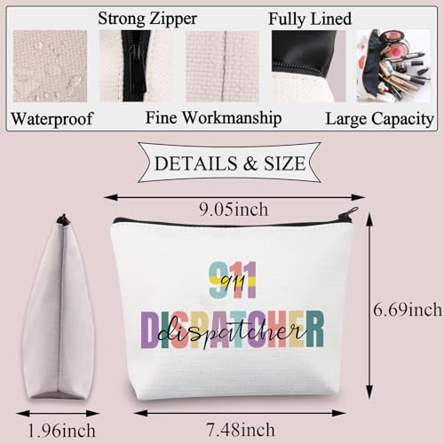 911 Dispatcher Makeup Bag - Waterproof Canvas Travel Cosmetic Pouch