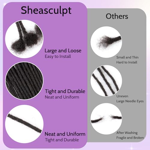 SheaSculpt 8in 10 Strands Human Hair Loc Extensions 0.4cm