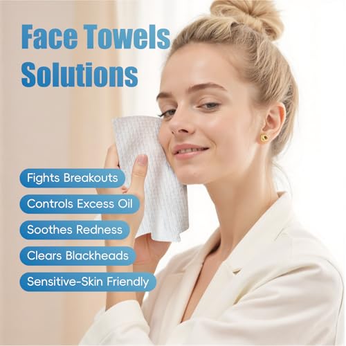 Gold Water Trading XL Disposable Face Towels - 50 Count, Fragrance-Free, Lint-Free, Biodegradable