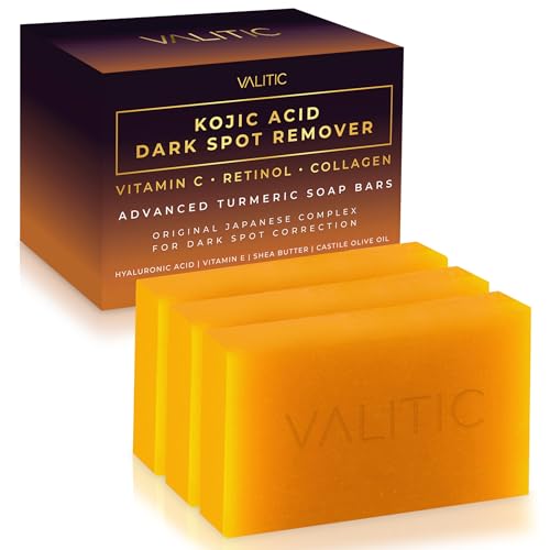 VALITIC Kojic Acid & Turmeric Dark Spot Remover Soap Bars 3 Pack - 3.52 oz each