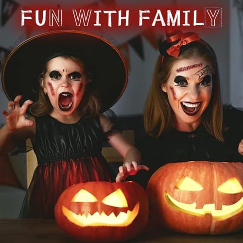 VPCRT6 Halloween Face Paint Kit White Black Red 3PCS Sponge & Brush - Variation 1
