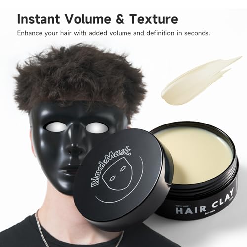 BlackMask Hair Clay for Men 3.5 oz - Strong Hold Matte Finish