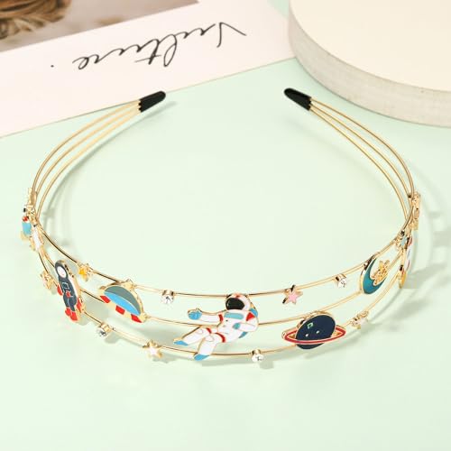 mokkia Astronaut Headband A - Jeweled Rhinestone Space Hair Accessory