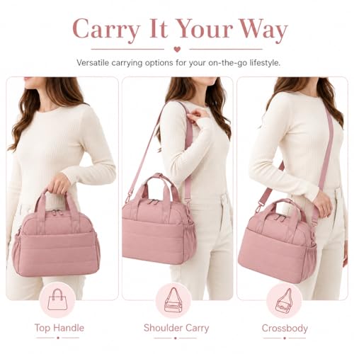 CAMTOP Quilted Lunch Bag for Women - Lightweight Insulated Tote