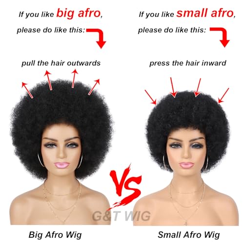 G&T Wig 70s Afro Puff Wig for Black Women - Brown Blonde Natural Looking Cosplay & Party Wig