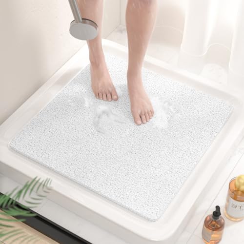 HITSLAM Non-Slip Shower Mat, 21x21 Inch Soft PVC Bath Mat