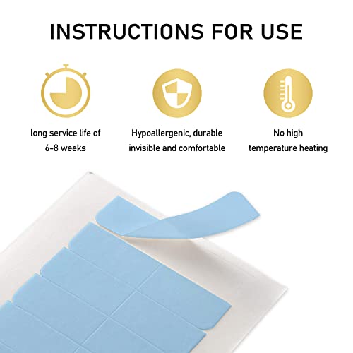 YILITE Double-Sided Hair Extension Tape Tabs - 120 Pieces, 4x0.8 cm