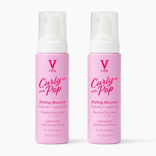 V&Co. Curly Pop Curl Defining Mousse, Anti-Frizz Hair Care (2-Pack, 6 oz)