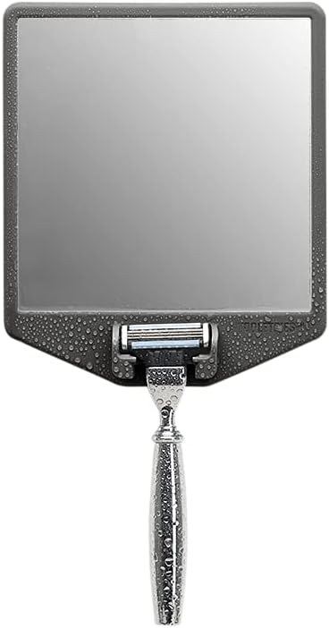 Joseph Shower Mirror - Fog-Free Shaving Mirror with Silicone Razor Holder | Charcoal Color