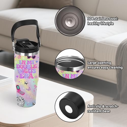 30oz Double Digits Era Tumbler with Handle for 10-Year-Old Girls