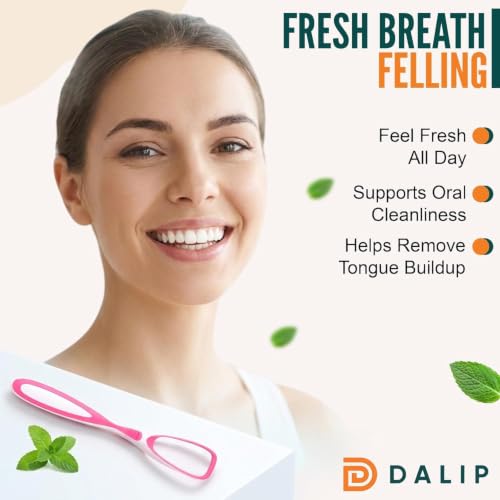 Glam by Dalip 4-Pack Plastic Tongue Scrapers with Travel Pouches, BPA Free Oral Hygiene Tool for Adults & Kids