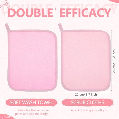 Tudomro 10-Piece Exfoliating Washcloths - Double-Sided Bath Scrub Towels