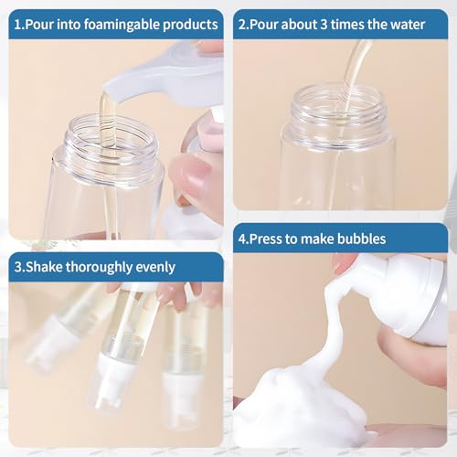 Lyuxzad 60ml Foam Pump Bottle - 2 Pack Travel Dispenser