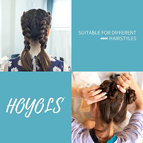 HOYOLS Black Hair Ties 50 Pack No Damage Ponytail Holders Seamless Hairbands