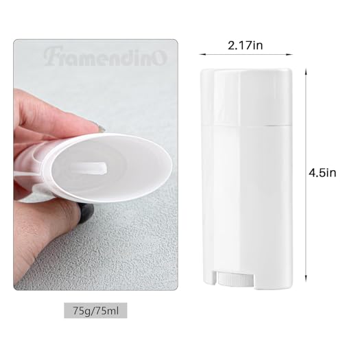 Framendino 10 Pack White 2.5 Oz Empty Deodorant Containers