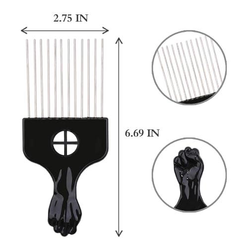 LEADUWAY Afro Hair Pick & Metal Wig Detangler - 2 Pack