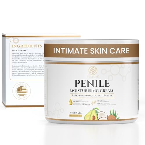 Velluré Men's Penile Moisturizer & Intimate Skin Care, 4oz - Natural Oil & Peptide Formula