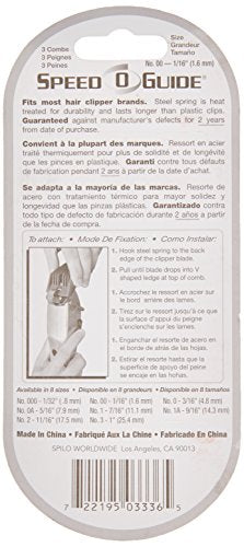 Speed-O-Guide Size 00 Comb Pack of 3 - Professional Hair Grooming Tool