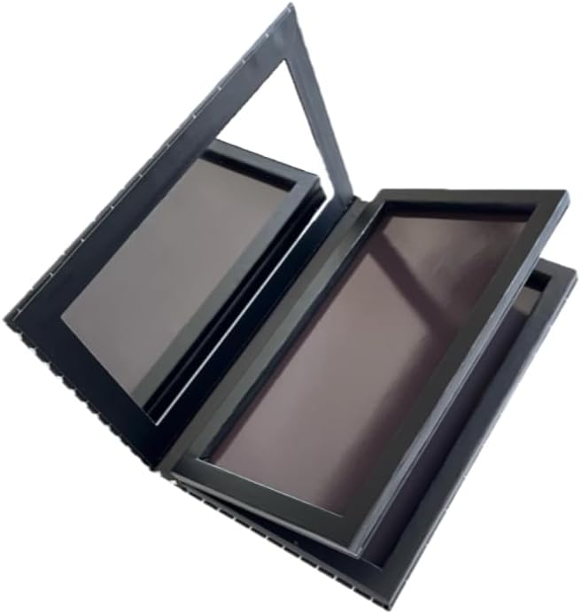 Magnetic Eyeshadow Makeup Palette - Double Layer Book Design with Mirror & 20 Adhesive Stickers | Silver Stars Cover