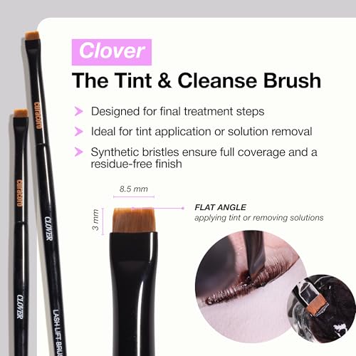 Curacoro Lash Lift Brush Set - 4-Piece Black Brushes for Precision