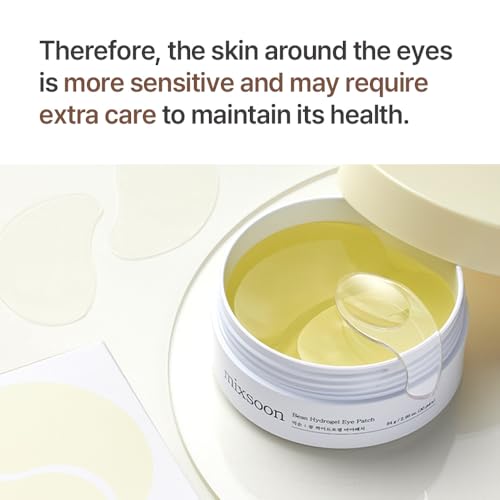 mixsoon Bean Hydrogel Eye Patch - Hydrating Collagen Under Eye Masks (30 Pairs)