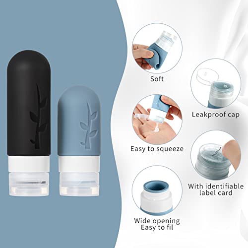 18pack Travel Bottles for Toiletries,TSA Approved Silicone Travel Containers for Toiletries,Leak Proof Refillable Liqus Shampoo And Conditioner travel Essentials toiletry Bottles