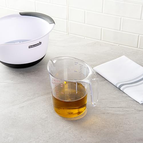 1 Quart Clear Plastic Measuring Cup with Handle - Durable & Accurate