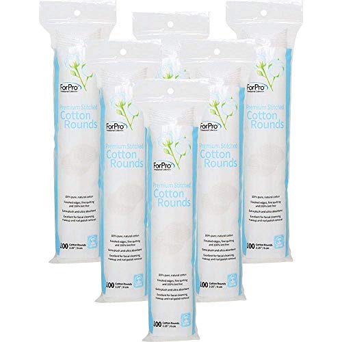 ForPro Premium Cotton Rounds - 100% Pure Makeup Remover Pads, 600-Count