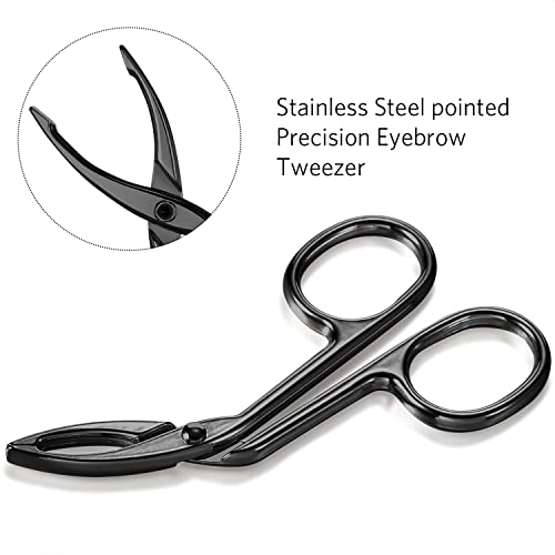 Hicarer 3-Pack Precision Eyebrow Scissors & Tweezers Set