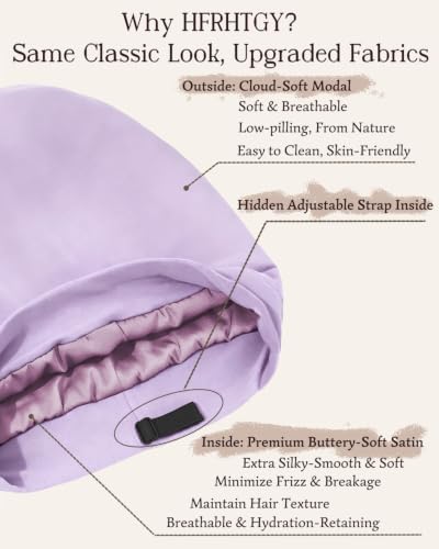 Adjustable Satin Lined Sleep Bonnet for Hair Protection, Unisex