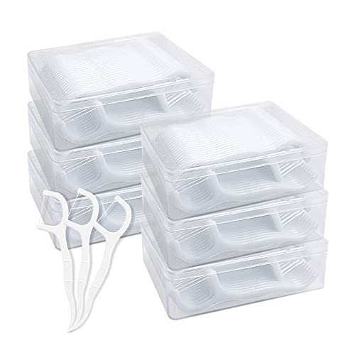 Modixun 300PCS Travel Dental Floss Picks 6-Pack Unflavored Strong Tooth Flossers