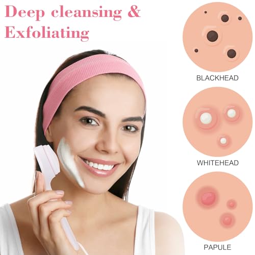 HINZIC 2-Pack White Silicone Facial Cleansing Brush for Deep Pore Cleaning