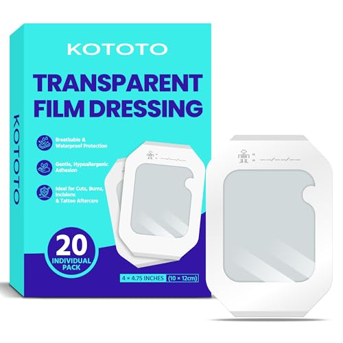 Kototo Waterproof Tattoo Cover Up Tape - 20 Count, Transparent & Breathable