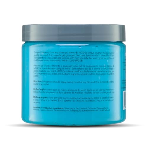 JOHNNY B. Mode Professional Hair Styling Gel, Long Lasting, Alcohol-free, No-flake formula