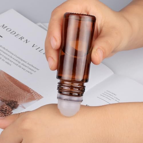 Refillable 30ml Brown Glass Essential Oil Roller Bottles - Set of 2