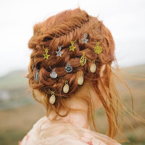Hair Bead Jewelry 220Pcs Braiding Accessories Metal Charms & Cuffs for Braids