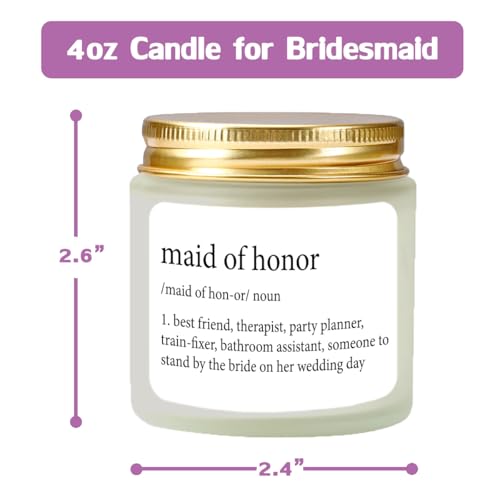 Lavender Scented Candle for Maid of Honor – 4oz Soy Wax Gift