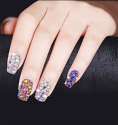 3000 Pieces SS6 2mm Flatback AB Rhinestones for Nail Art & Crafts
