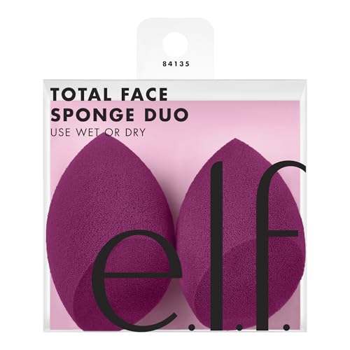e.l.f. Total Face Sponge Duo - Multi-Sided, Latex-Free Makeup Sponges