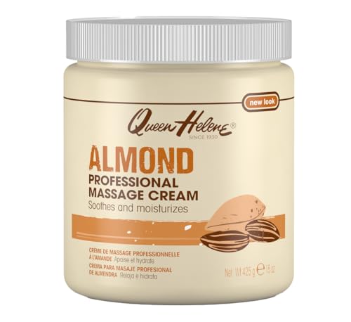 Queen Helene Almond Professional Massage Cream - 15 oz Hydrating Lotion for Smooth Skin