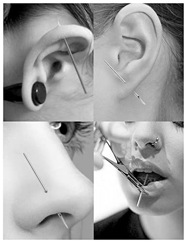 Vsnnsns 10G Surgical Steel Piercing Needles for Nose Septum Lip Tongue & Eyebrow Jewelry