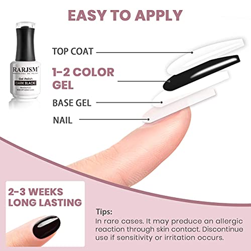 RARJSM Black & White Gel Nail Polish Kit - 15ml Soak Off UV/LED Nail Art Set