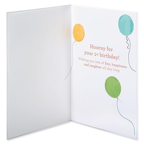 Papyrus 1st Birthday Card with Piggy & Balloons