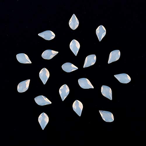 Tisslan White Opal Flame & Round Flatback Rhinestone Nail Art Set (530pcs)