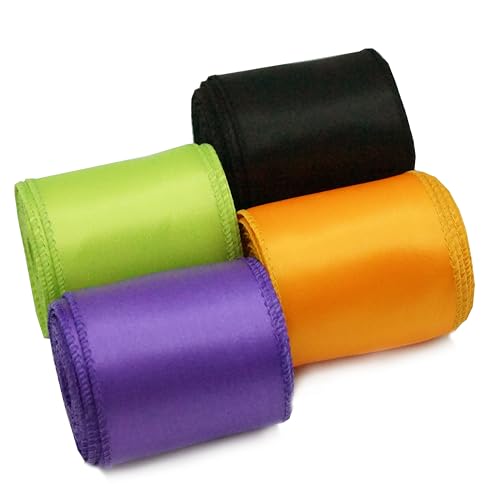 Halloween Wired Ribbon Set - 4 Rolls, 2.5 Inch, 24 Yards